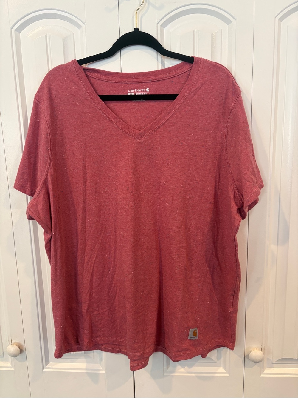 Carhartt pink marled knit relaxed fit v neck size 3X